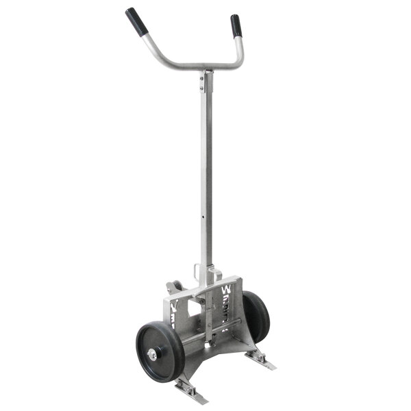 Wesco Industrial Products 240019 Stainless Steel 1000 lb. Steel Drum Truck with (2) 10" Polyolefin Wheels - Knocked Down