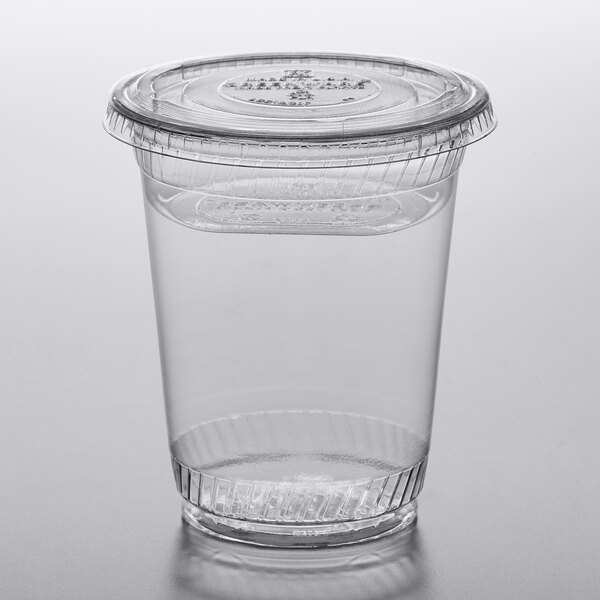 FabriKal Greenware 12 oz. Compostable Clear Plastic Parfait Cup with 4