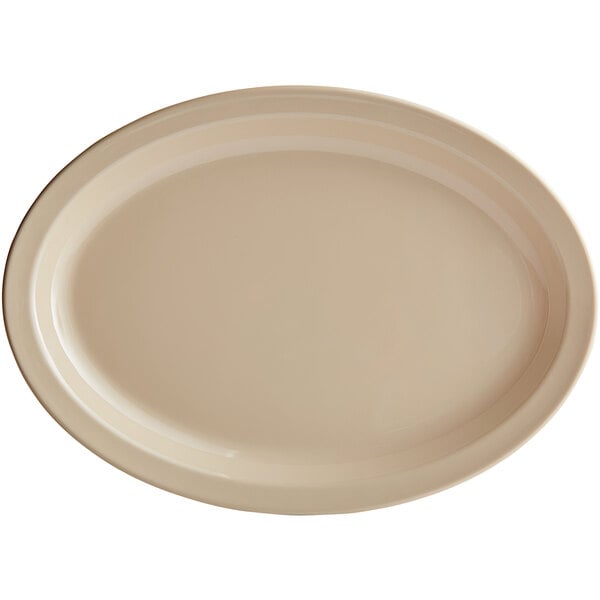 4Dz White  Melamine Oval Platters Narrow Rim 9-1/2" X 6-3/4" US 510 OP-610 