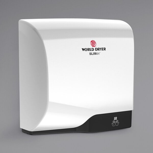 World Dryer L-974A SLIMdri White Aluminum Surface-Mounted ADA Hand Dryer - 110-120V/208V/220-240V, 950W