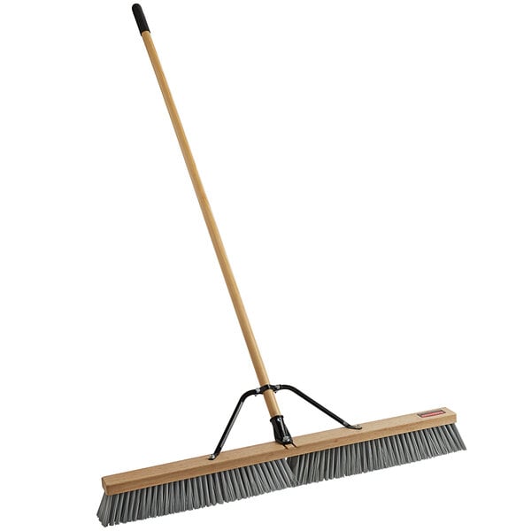 Rubbermaid 2040044 36 Hardwood Push Broom with Polypropylene Bristles and  Hardwood Handle