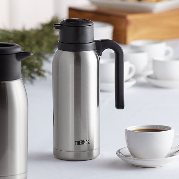 18/10 Food-grade Stainless Steel Carafe 12+ Hrs Heat&24+ Hrs Cold Retention Luvan 68oz Thermal Coffee Carafe Double Walled Vacuum Insulated Thermos for Hot Drinks 