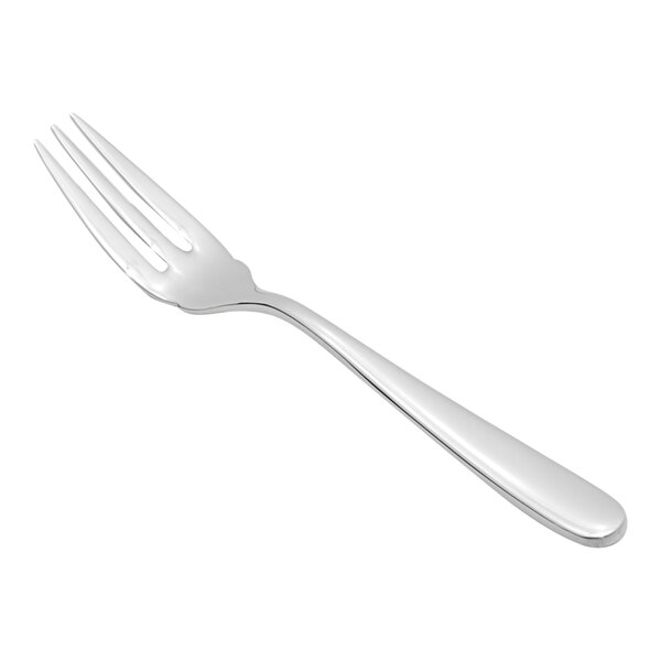 A Fortessa Grand City stainless steel fish fork with a silver handle.