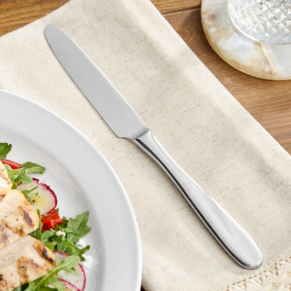 Zwiesel Fortessa Grand City 9 3/16" 18/10 Stainless Steel Extra Heavy Weight Dinner Knife - 12/Case