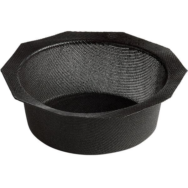 A black silicone round bread mold with a white background.