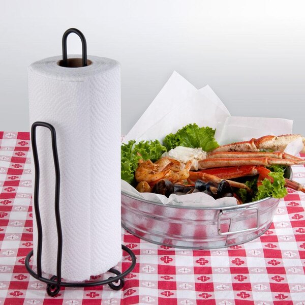 17.5 Versatile Indoor/Outdoor Table Top Metal Paper Towel Holder with  Basket