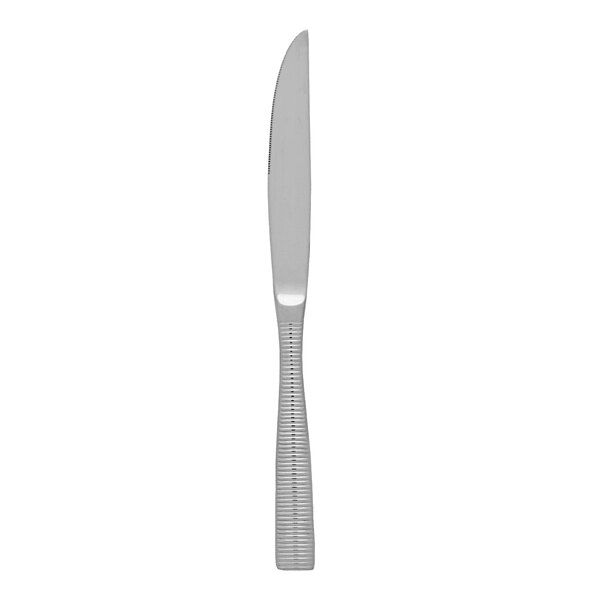 A Fortessa Ringo stainless steel steak knife with a silver handle.