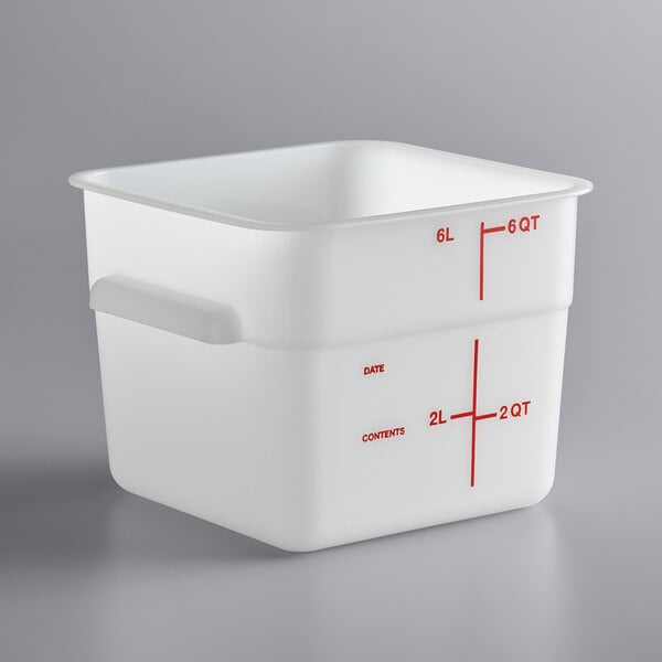Winco Storage Container, White Polypropylene, Square, 18 Quart