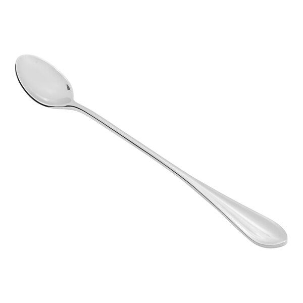 A Fortessa Ringo stainless steel iced tea spoon with a silver handle.