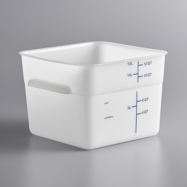 Vigor 12, 18, and 22 Qt. White Round Polypropylene Food Storage Container  Lid