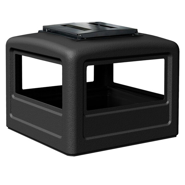 Commercial Zone 732301 PolyTec 42 Gallon Square Black Dome Trash Can