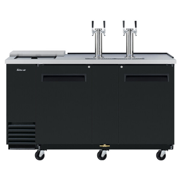 Turbo Air TCB3SBN6 (2) Double Tap Club Top Kegerator Beer Dispenser