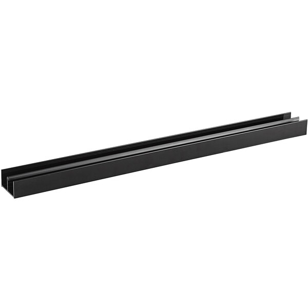 A black metal beam with two long strips.