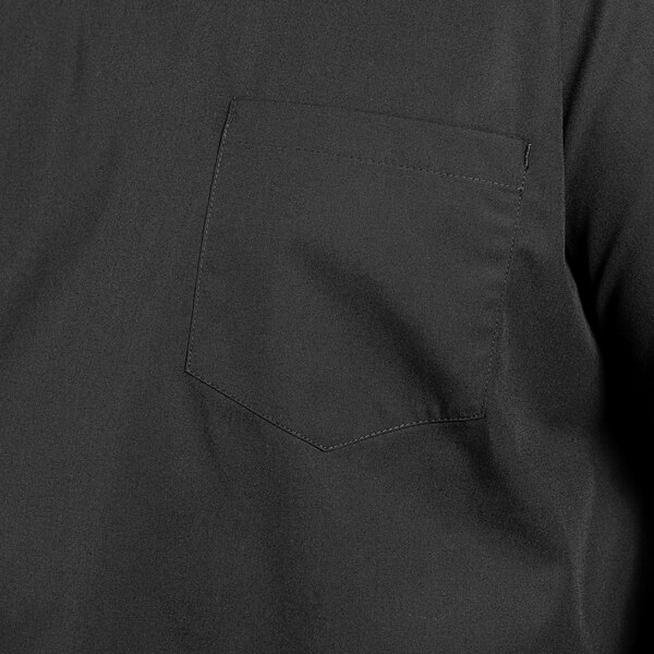 Uncommon Chef 6000 Black Customizable Short Sleeve V-Neck Cook Shirt - S