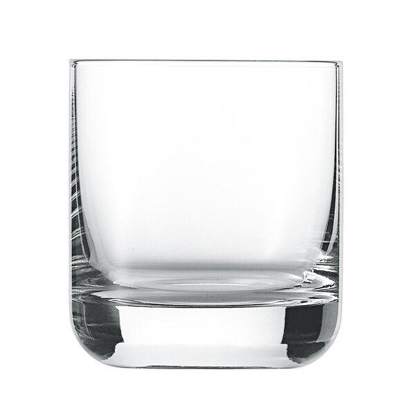 A Schott Zwiesel old fashioned glass with a white background.