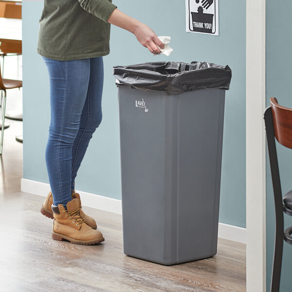 Grey 23-Gallon Slender Trash Can Without Lid - LionsDeal