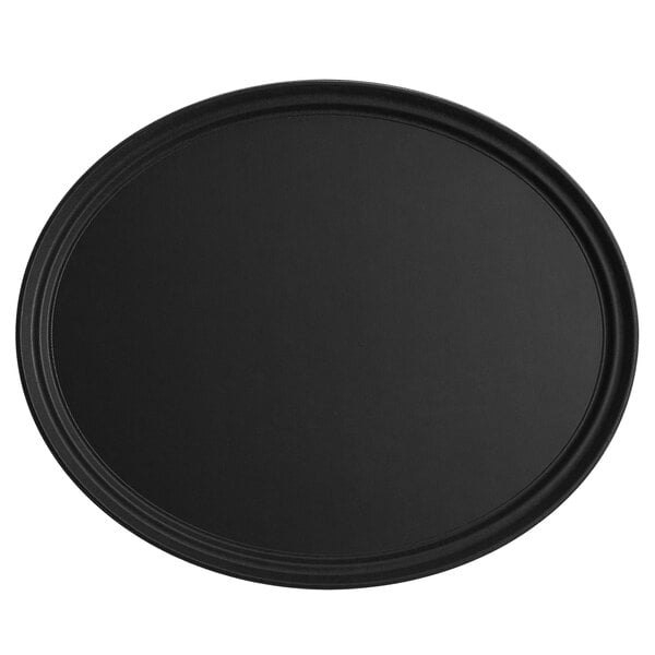 Black Oval Non Skid Serving Tray, 24 Round Serving Tray
