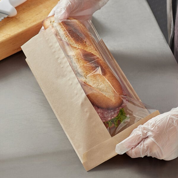 FILM FRONT FOOD TAKE AWAY BAGS SANDWICHES CAKE 10"x10" 1000 861427 BAG-IT 