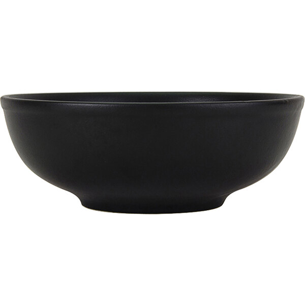 A Tuxton TuxTrendz matte black china menudo bowl.