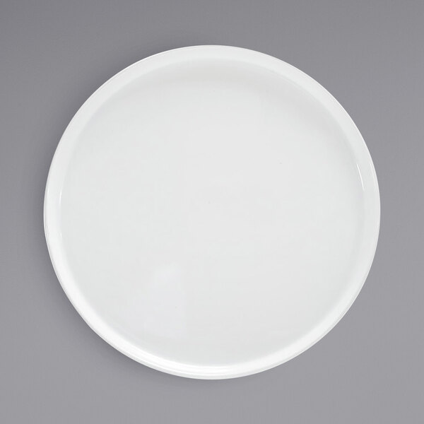 A white Front of the House Soho porcelain platter with a raised rim.