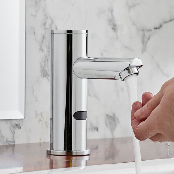 Waterloo Deck-Mounted Round Hands-Free Sensor Faucet with 4 1/2" Straight Spout