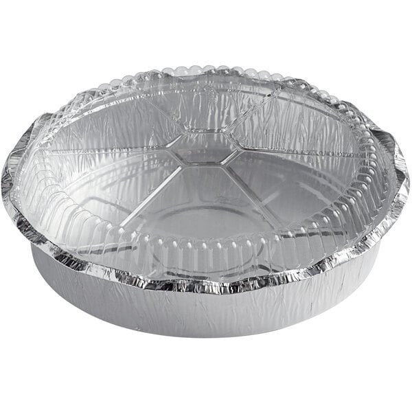 Disposable Round Aluminum Foil Take-out Pans With Plastic Lids 9