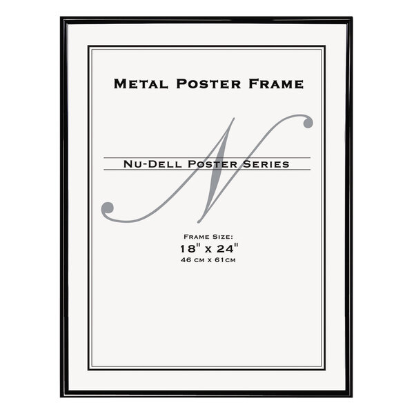 A black metal NuDell poster frame.