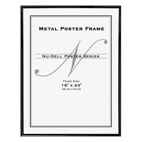 NuDell 31222 18" x 24" Black Metal Poster Frame