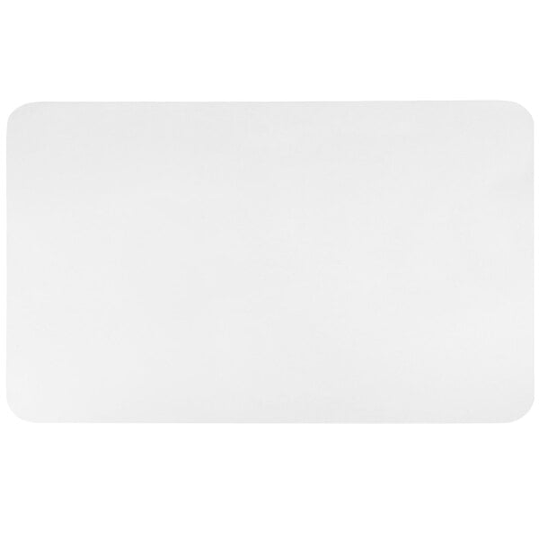 A white rectangular desk pad with a black border.