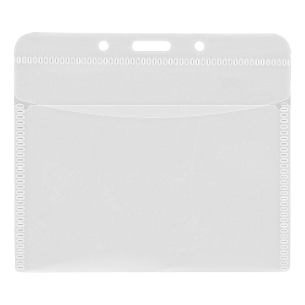 A white rectangular Advantus PVC-free plastic card holder with holes.