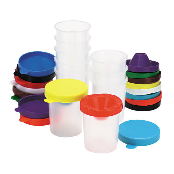 Creativity Street No-Spill Paint Cups w/ Assorted Color Lids