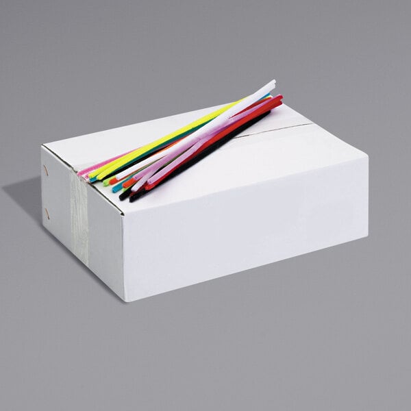 A white box with Creativity Street jumbo pipe cleaners in various colors.