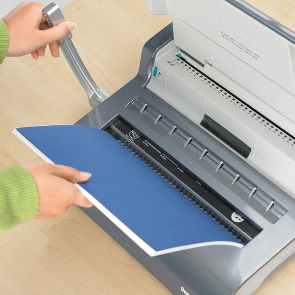 Fellowes 521740 Quasar 130Sheet Metallic Gray Manual Wire Binding Machine