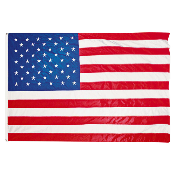 An Advantus heavy weight nylon U.S.A. flag with stars on a white background.
