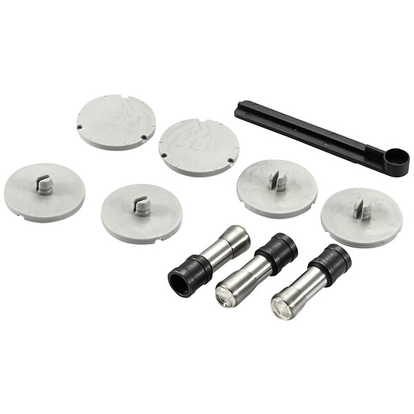 A black rectangular Bostitch punch head and disc set with four metal screws and nuts.