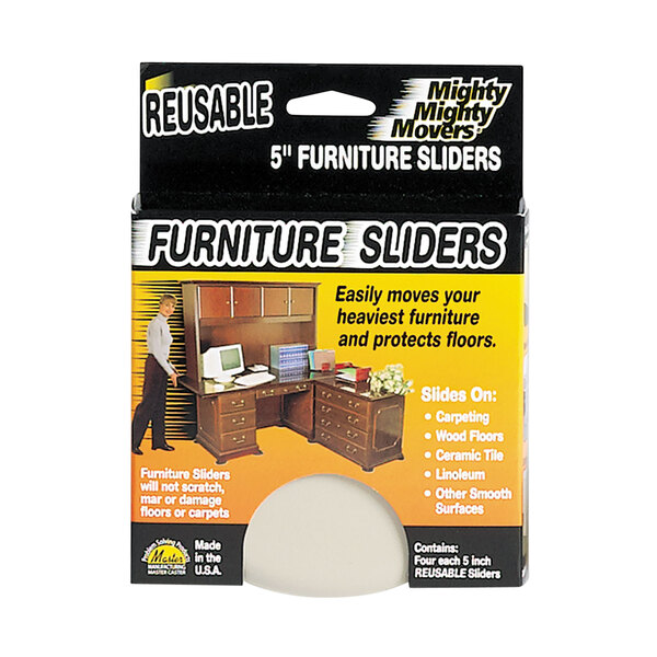 A package of Master Caster Mighty Mighty Movers reusable furniture sliders.