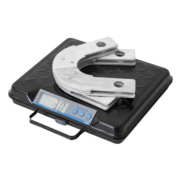 Brecknell GP250 250 lb. Black Portable Electric Utility Bench Scale with 12" x 10" Platform