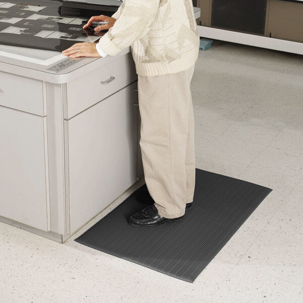 Guardian 24030502 36" x 60" Black Air Step AntiFatigue Floor Mat