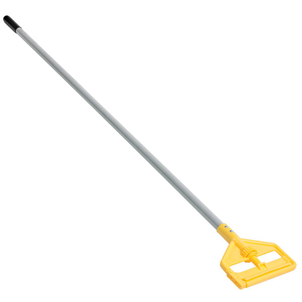 Rubbermaid Commercial Invader Aluminum Side-Gate Wet-Mop Handle 60 Gray/Yellow
