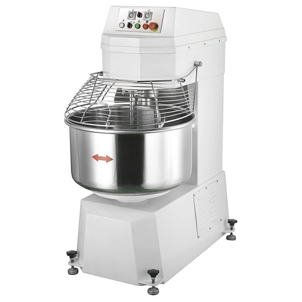 A Eurodib two-speed spiral dough mixer with a large metal bowl on top.