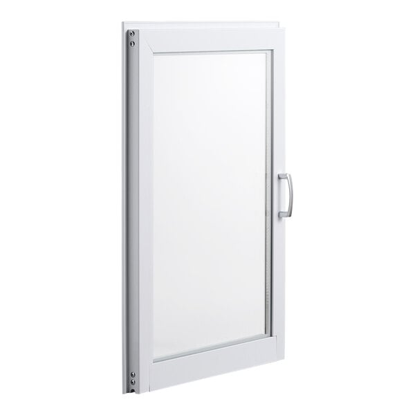 A white left door with a glass panel and handle, designed for Avantco BC-72-HC and BCD-72 units.
