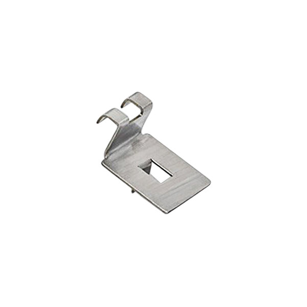 A metal clip with a black stripe on a white background.