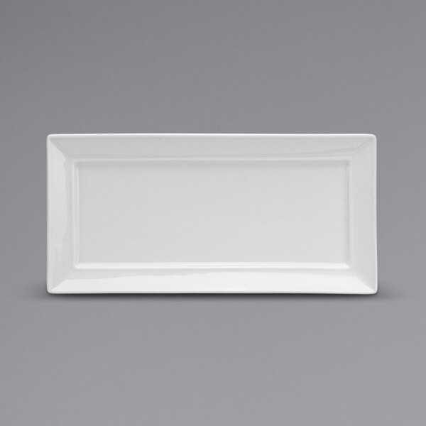 A white rectangular Oneida Buffalo porcelain platter.