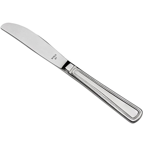 A Libbey stainless steel bread and butter knife with a silver handle.