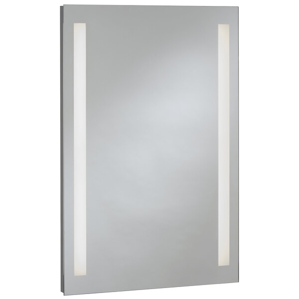 A white rectangular mirror with sidelights.