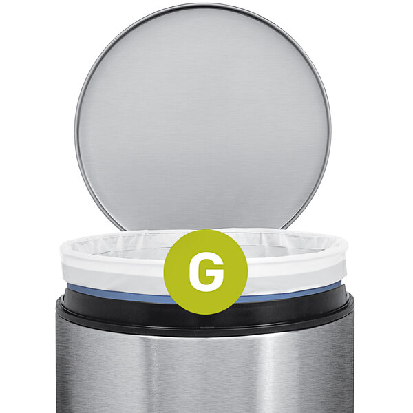 simplehuman CW0257MC 8 Gallon 28 Micron 13 5/8" x 6 15/16" Code G White