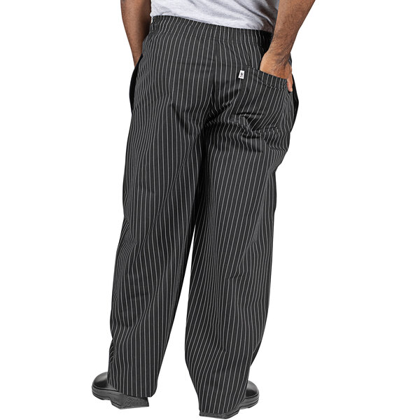 Chef 4003 Unisex Black / White Pinstripe Customizable Yarn
