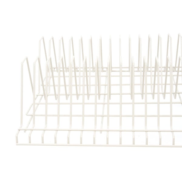 A white Metro Metromax iQ drying rack with many rows of white objects.