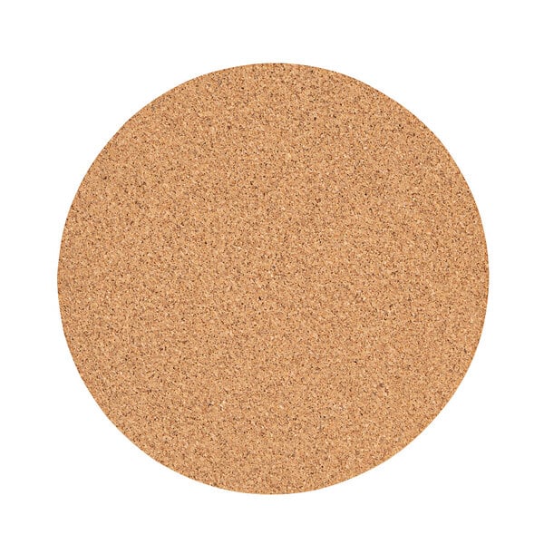 A close up of a round cork tray liner.