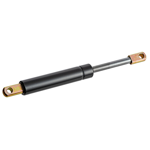 A black and gold metal cylinder with a metal tip.